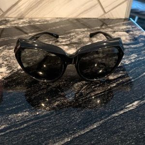 Dark Grey Glitter Coach Hexagon Sunglasses